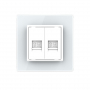 Розетка интернет двойная RJ-45 кат.6 Livolo, 1 пост, цвет белый