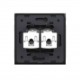 Розетка интернет двойная RJ-45 кат.6 Livolo, 1 пост, цвет черный