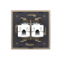 Розетка интернет двойная RJ-45 кат.6 Livolo, 1 пост, цвет золотой