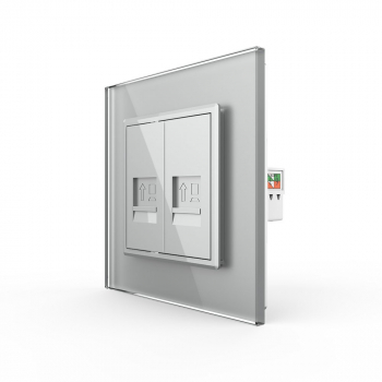 Розетка интернет двойная RJ-45 кат.6 Livolo, 1 пост, цвет серый