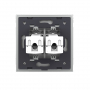 Розетка интернет двойная RJ-45 кат.6 Livolo, 1 пост, цвет серый