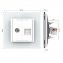 Розетка телевизионная и интернет RJ-45 кат.6 Livolo, 1 пост, цвет белый