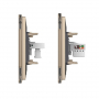 Розетка телефонная RJ-11 кат.3 и интернет RJ-45 кат.6 Livolo, 1 пост, цвет золотый