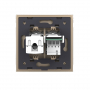 Розетка телефонная RJ-11 кат.3 и интернет RJ-45 кат.6 Livolo, 1 пост, цвет золотый