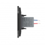 Розетка с двумя USB type-A, блоком питания 5В 2.1А Livolo, 1 пост, цвет черный