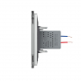 Розетка с двумя USB type-A, блоком питания 5В 2.1А Livolo, 1 пост, цвет серый