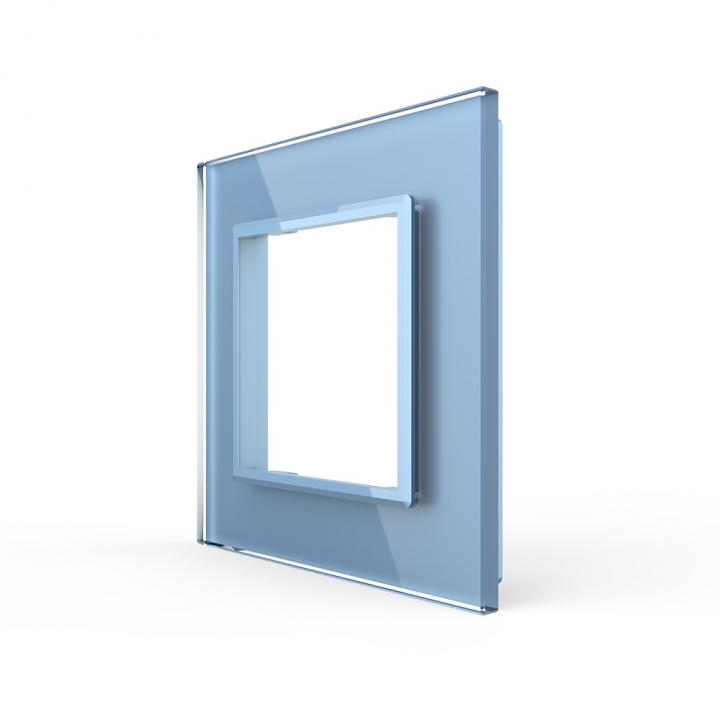 Рамка для розетки Livolo 1 пост, цвет синий, стекло