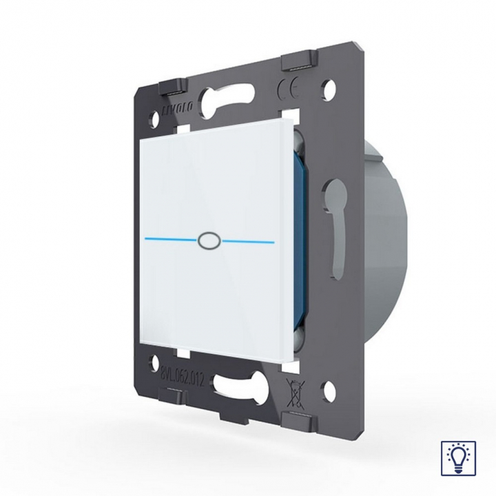 Одноклавишный сенсорный диммер Livolo Quadro, цвет белый (механизм)