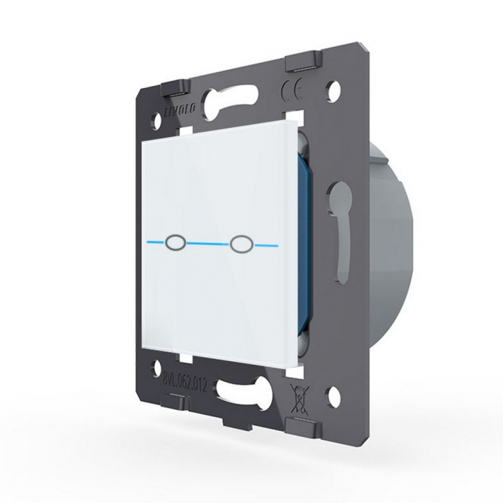 Двухклавишный сенсорный выключатель Livolo Quadro, цвет белый (механизм)