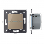 Двухклавишный сенсорный выключатель Livolo Quadro, цвет золотой (механизм)