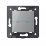Двухклавишный сенсорный выключатель Livolo Quadro, цвет серый (механизм)