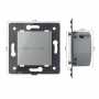 Двухклавишный сенсорный выключатель Livolo Quadro, цвет серый (механизм)
