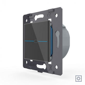 Одноклавишный сенсорный выключатель Livolo Quadro сухой контакт, цвет черный (механизм)