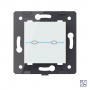 Двухклавишный сенсорный выключатель Livolo Quadro 12/24В, цвет белый (механизм)