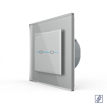 Сенсорный выключатель для штор Livolo Quadro сухой контакт, 1 пост, цвет серый