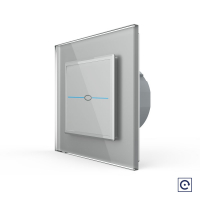 Одноклавишная сенсорная кнопка Livolo Quadro, 1 пост, цвет серый