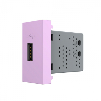 Розетка USB с блоком питания 2.1А 5В Livolo, цвет розовый (механизм)