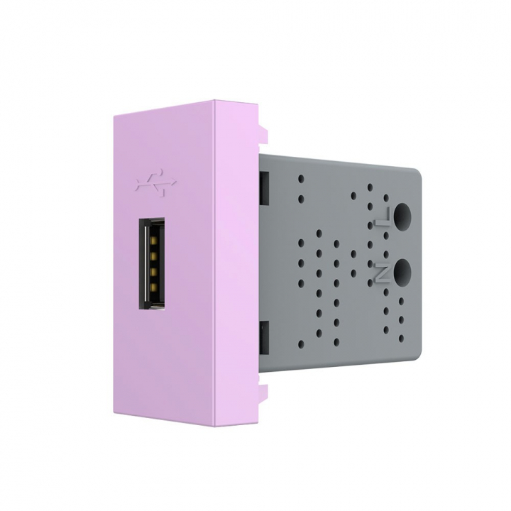 Розетка USB с блоком питания 2.1А 5В Livolo, цвет розовый (механизм)
