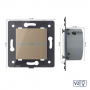 Одноклавишный сенсорный диммер Livolo Quadro версия 2, цвет золотой (механизм)
