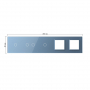 Панель для 3-х сенсорных выключателей и 2-х розеток Livolo, 4 клавиши (1+2+1), цвет синий, стекло