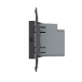 Розетка USB type C+A с блоком питания 36W Livolo, цвет черный (механизм)