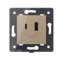 Розетка USB type C+A с блоком питания 36W Livolo, цвет золотой (механизм)
