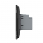 Розетка USB type-C и USB type-A, блоком питания 36W Livolo, 1 пост, цвет черный