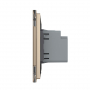 Розетка USB type-C и USB type-A, блоком питания 36W Livolo, 1 пост, цвет золотой