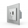 Розетка USB type-C и USB type-A, блоком питания 36W Livolo, 1 пост, цвет серый