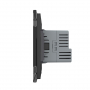 Розетка электрическая с USB type-C, блоком питания 18W Livolo, 1 пост, цвет черный