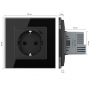 Розетка электрическая с USB type-C, блоком питания 18W Livolo, 1 пост, цвет черный