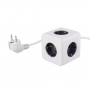 Удлинитель Cube Extended 5 Euro 16A, кабель 1,5м RocketSocket, цвет белый-серый