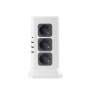 Удлинитель Tower Extended 12 Euro 16A, 4 USB 3A+C с блоком 5В/3.4А, кабель 2,0м RocketSocket, цвет белый-серый