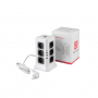 Удлинитель Tower Extended 12 Euro 16A, 4 USB 3A+C с блоком 5В/3.4А, кабель 2,0м RocketSocket, цвет белый-серый
