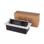 Розетка горизонтальная выдвижная 2 Euro 16A, USB type A+C с блоком 18W RocketSocket, проводка, цвет белый