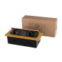 Розетка горизонтальная выдвижная 2 Euro 16A, USB type A+C с блоком 18W RocketSocket, проводка, цвет золотой