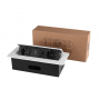 Розетка горизонтальная выдвижная 2 Euro 16A, 2 USB A с блоком 5В/2.1А, RJ45 RocketSocket, проводка, цвет белый