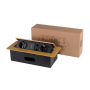 Розетка горизонтальная выдвижная 2 Euro 16A, 2 USB A с блоком 5В/2.1А, 2 RJ45 RocketSocket, проводка, цвет золотой