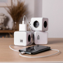 Разветвитель Cube Original Lite 3 Euro 16A, 3 USB 2A+C с блоком 5В/3.1А RocketSocket, цвет белый-серый