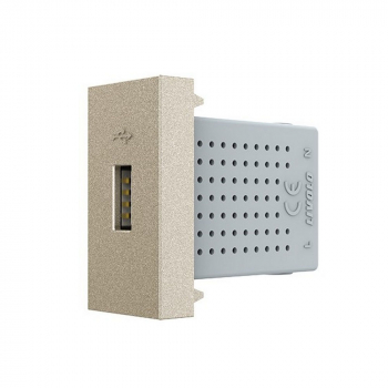 Розетка USB с блоком питания 2.1А 5В Livolo, цвет шампань (механизм)