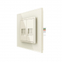 Розетка интернет двойная RJ-45 кат.6 Livolo, 1 пост, цвет жемчужный