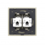 Розетка интернет двойная RJ-45 кат.6 Livolo, 1 пост, цвет жемчужный