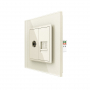 Розетка телевизионная и интернет RJ-45 кат.6 Livolo, 1 пост, цвет жемчужный