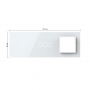 Панель для двух сенсорных выключателей и розетки Livolo, 4 клавиши (1+3), цвет белый, стекло