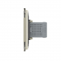 Розетка с двумя USB type-A, блоком питания 5В 2.1А Livolo, 1 пост, цвет жемчужный
