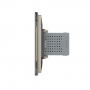 Розетка с двумя USB type-A, блоком питания 5В 2.1А Livolo, 1 пост, цвет шампань