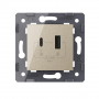 Розетка USB type C+A с блоком питания 36W Livolo, цвет шампань (механизм)