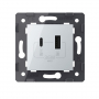 Розетка USB type C+A с блоком питания 36W Livolo, цвет серебристый / алюминий (механизм)