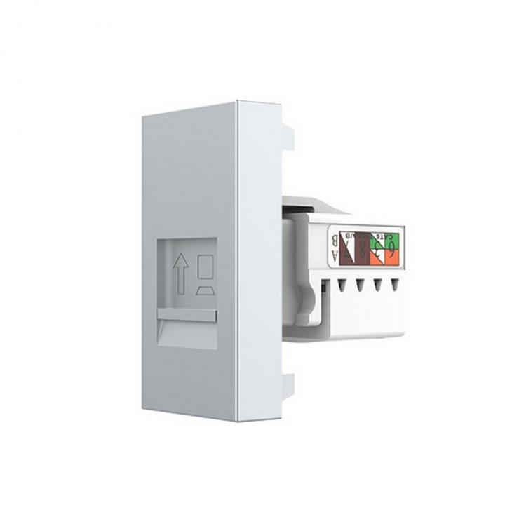 Розетка интернет RJ-45 кат. 6 Livolo, цвет серебристый / алюминий (механизм)