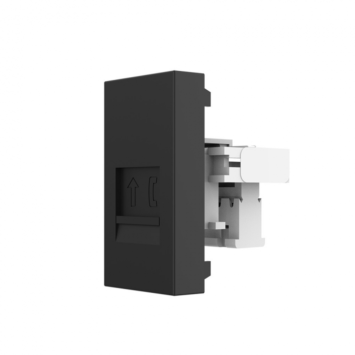 Розетка телефонная RJ-11 кат. 3 Livolo, цвет черный (механизм)